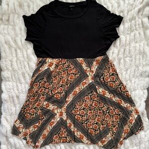 Torrid Black & Floral Patterned Dress